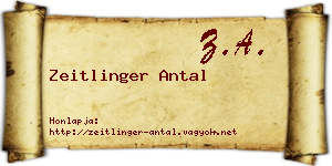 Zeitlinger Antal névjegykártya